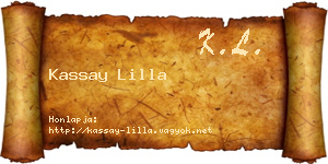 Kassay Lilla névjegykártya